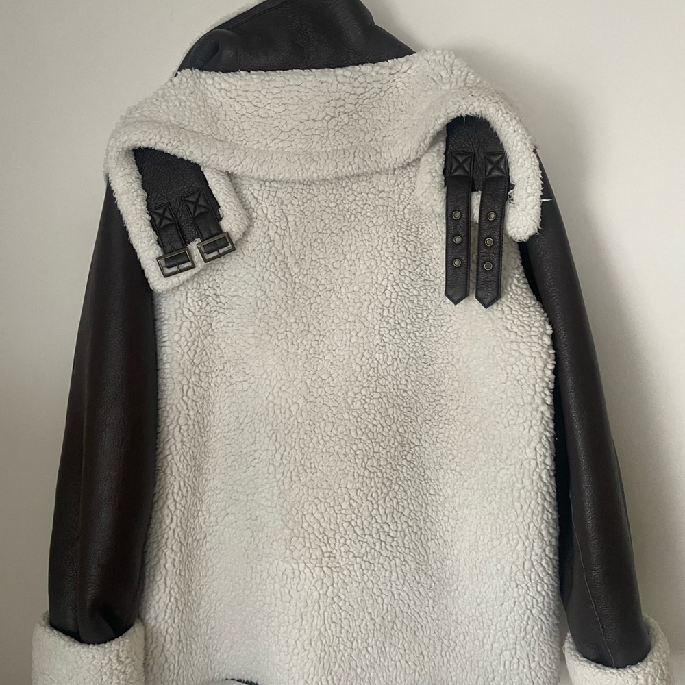 Unreal Fur Symbiosis Shearling Leather Jacket XS - Picture 4 of 13